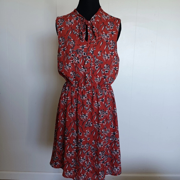 Collective Concepts Dresses & Skirts - Collective Concepts 100% Polyester Sz Sm Red Orange Halter Sundress